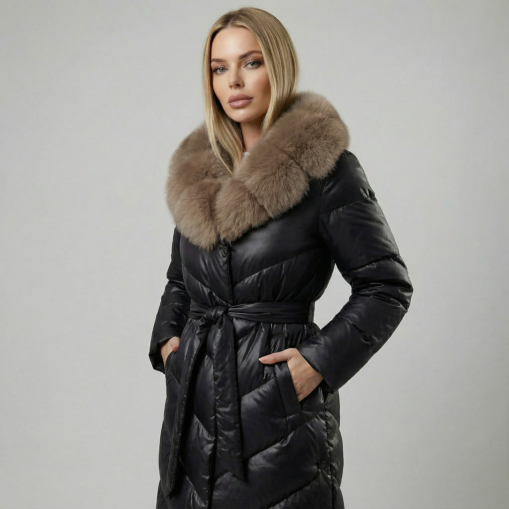 Agnès | Steppelt Kabát Szőrme Gallérral