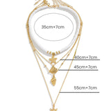South Pacific Shell Starfish Multi-Layer Necklace Gold