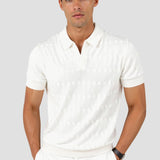 Peter | V-Neck Cable Knit Polo