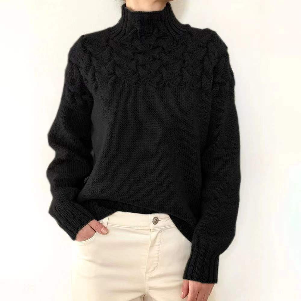 Marta | Casual turtleneck egyszínű pulóver