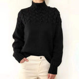 Marta | Casual turtleneck egyszínű pulóver