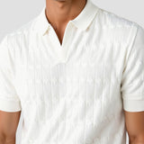 Peter | V-Neck Cable Knit Polo