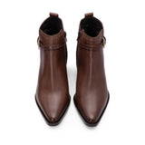 Botim Közepes Sarok Női Barna Bőr