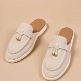 Szilárd orrú slip-on lapos szandálok