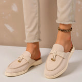 Szilárd orrú slip-on lapos szandálok