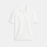 Peter | V-Neck Cable Knit Polo