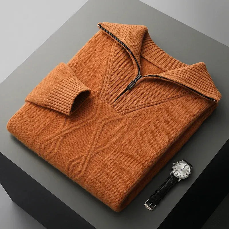 Noah | Pull à col zippé en maille premium