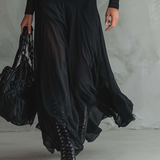 Rubia – Elegáns Fekete Tüll Maxi Ruha