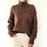 Marta | Casual turtleneck egyszínű pulóver